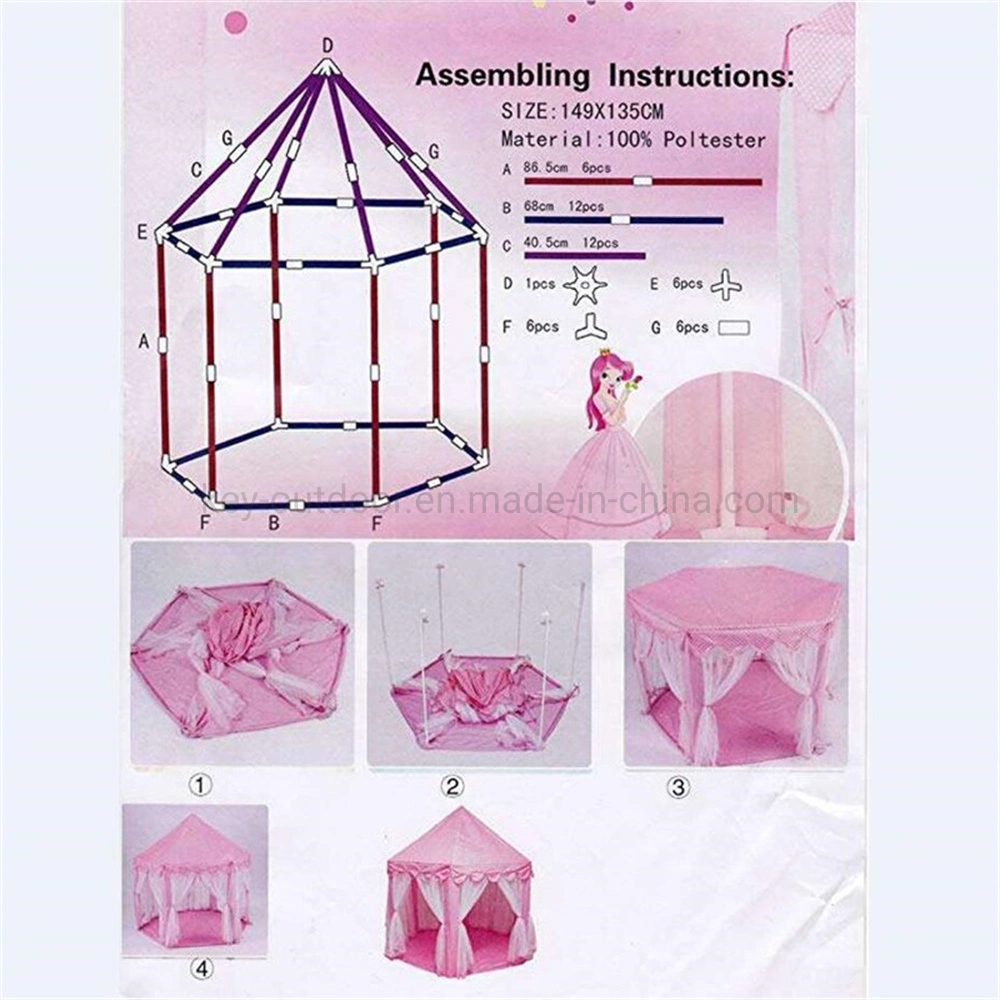 Outdoor Indoor Portable Folding Princess Castle Tent Children&prime;s Playhouse Tent