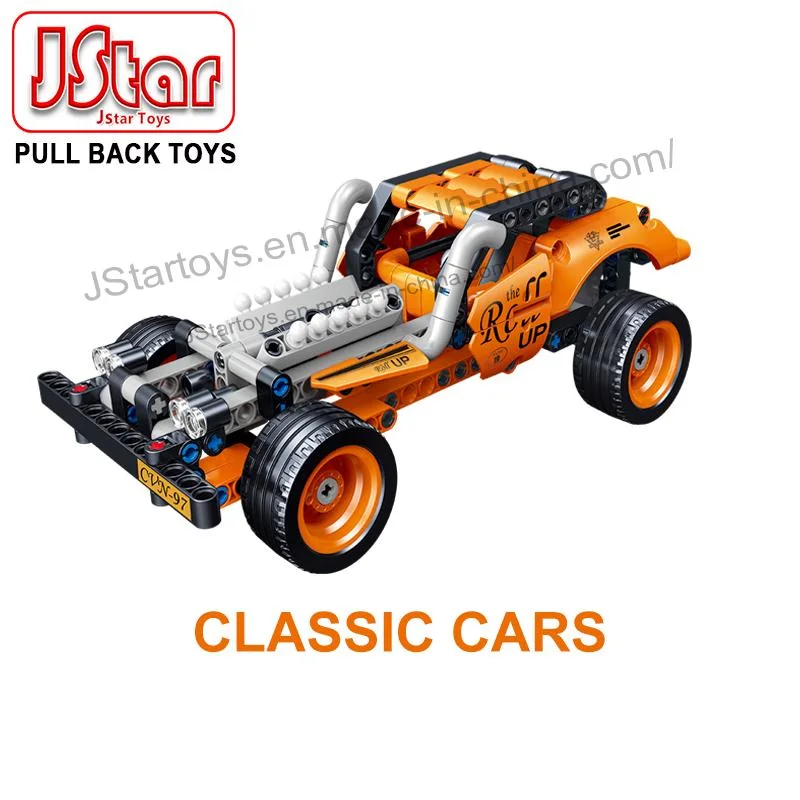 Jstar 2023new 255PCS Classic Car Pull Back Building Blocks Stem Technic DIY Bricks Sets Toys for Kids Learning Engineering Construction Ideal Car