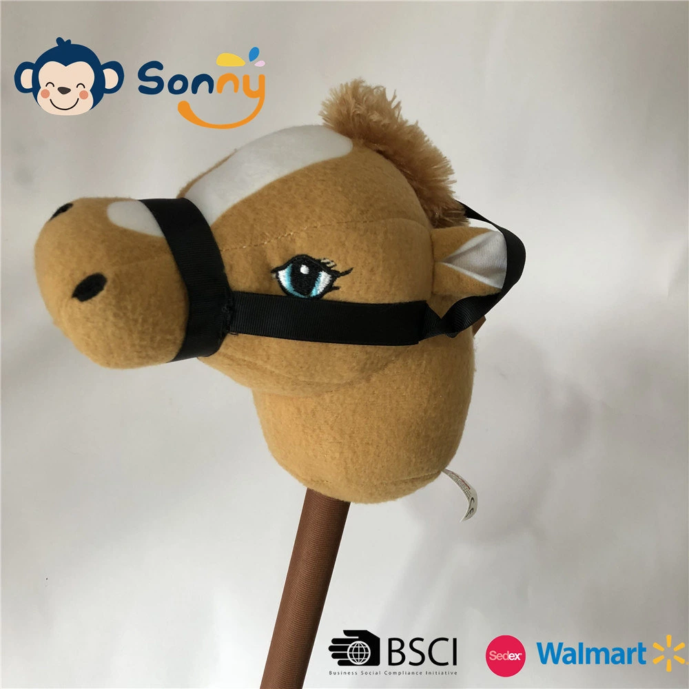 China Factory Wholesale Plush Horse Stick Toy W/ Music Popular Stuffed Toys Among Children