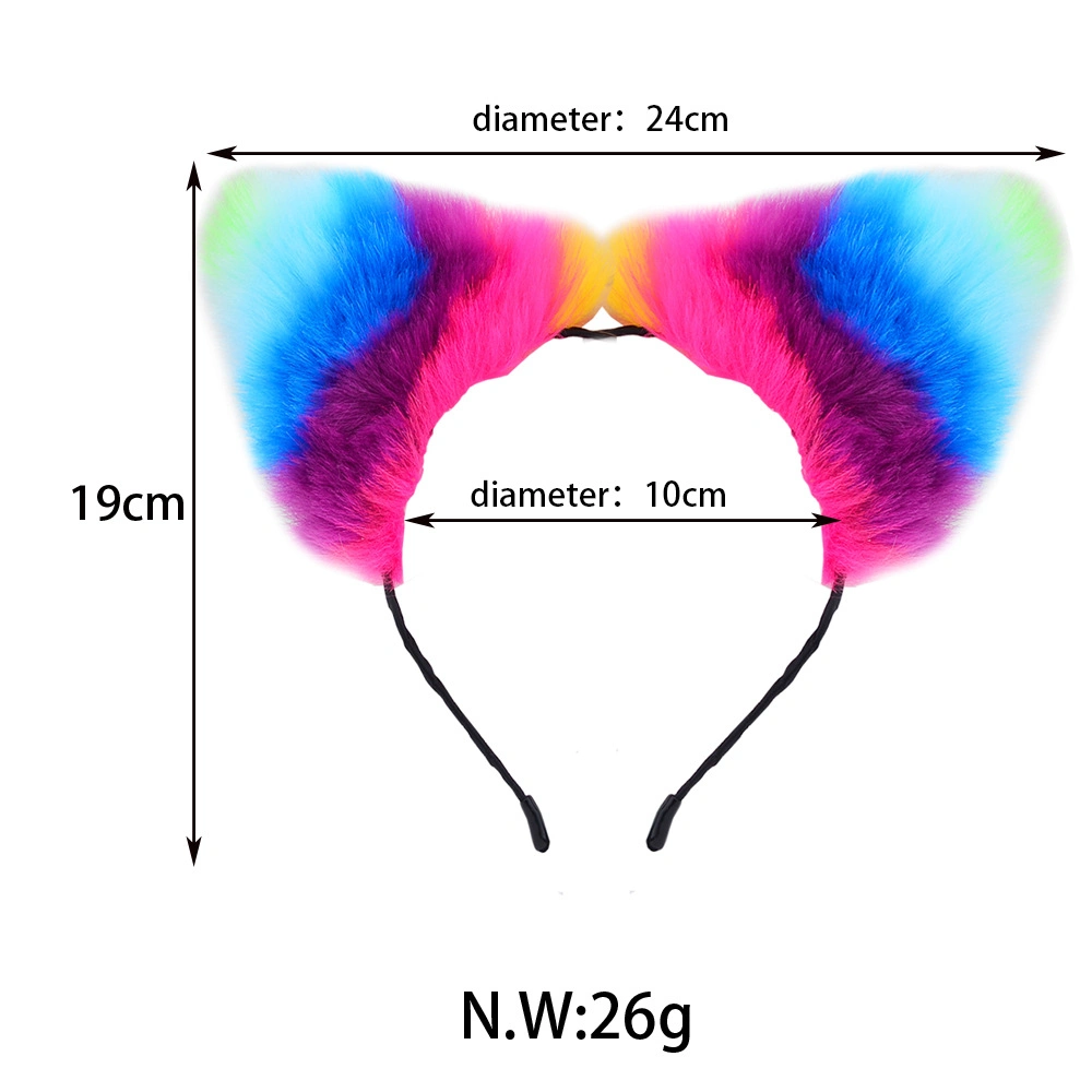 Erotic Adult Sex Toy Colorful Cat Ears Headband Set Furry Fox Tail Metal Anal Plug for Couples Bdsm Roleplay Butt Plug