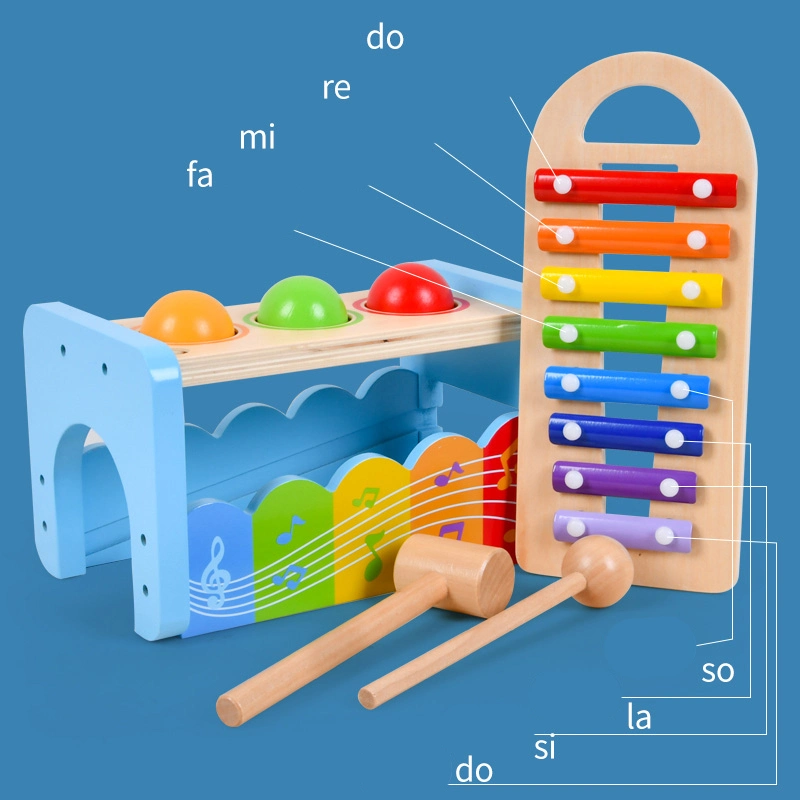 Wooden Xylophone Infant Musical for Baby Educational Montessori Toys Baby Multi-Functional 2 in 1music Instrument Toy