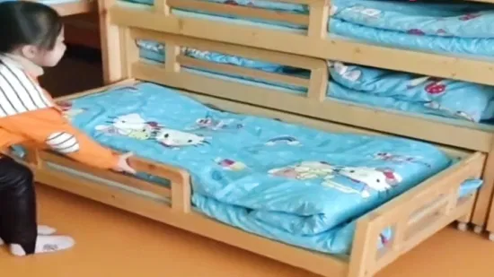 Kindergarten Kids Solid Wood Single Bed School Children Furniture Mz84