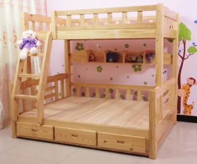Solid Wood Bunk Bed Simple Bunk Bed Kids Bed (M