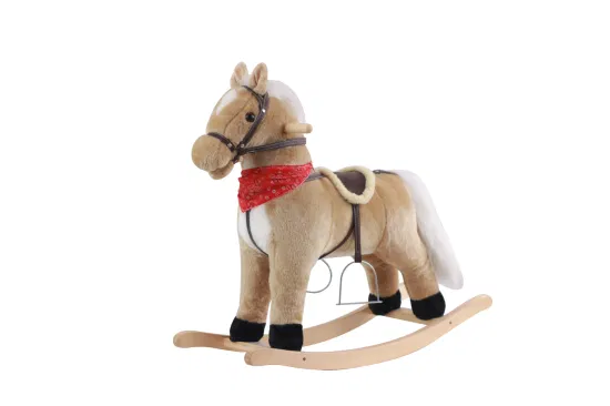 OEM ODM Ride on Trojan Electrical Plush Toy Custom Kids Wooden Rocking Horse Toy