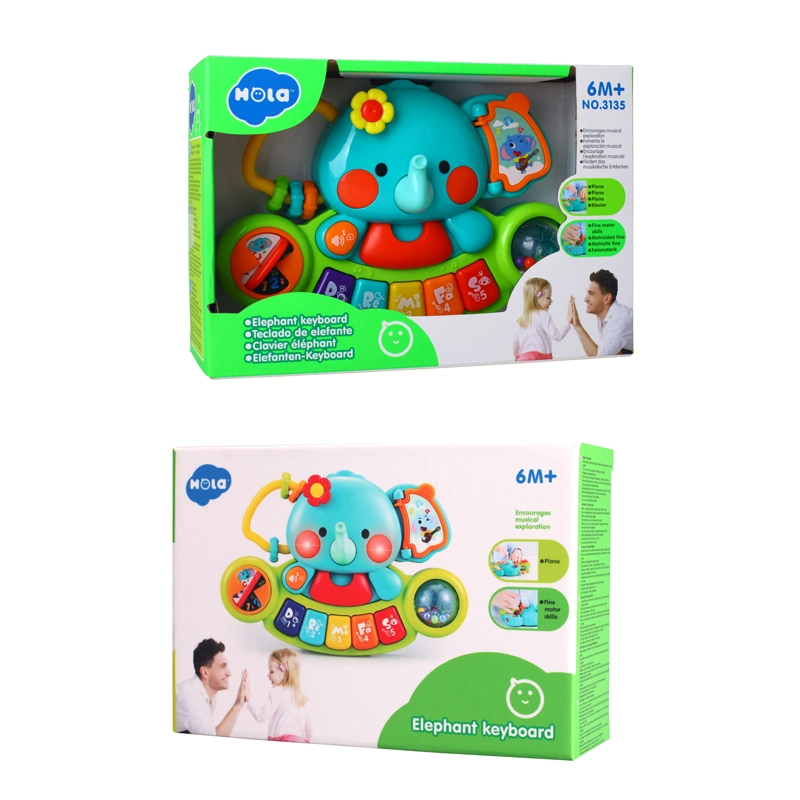 New Wholesale Educational Plastic Children Toy Gift Baby Piano Toys Musical Elephant Keyboard Infant Learning Baby Products Toy for Kids Baby Toys