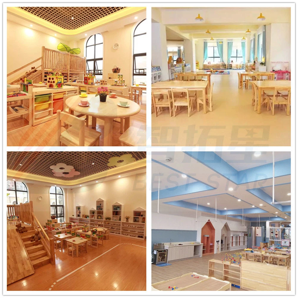 Children Wood Table, Preschool Study Desk, Wooden Kids Table Classroom Student Table, Children School Furniture Kindergarten Square Table